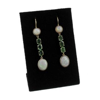 Gold Earrings - gold, emerald - 1920 Gold Earrings - gold, emerald - 1920