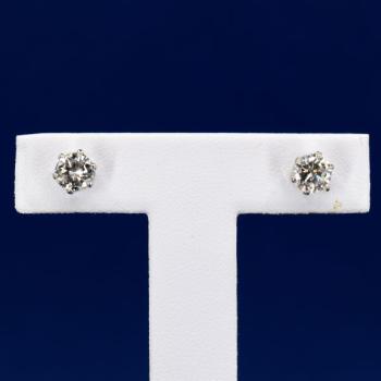 Gold Earrings with Brilliants - white gold, brilliant cut diamond - 2000 Gold Earrings with Brilliants - white gold, brilliant cut diamond - 2000