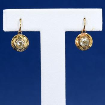 Gold Earrings with Diamonds - gold, diamond - 1870 Gold Earrings with Diamonds - gold, diamond - 1870