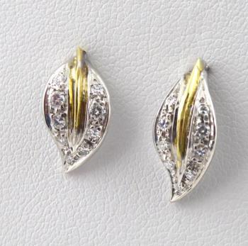 Gold Earrings with Diamonds - gold - 1960 Gold Earrings with Diamonds - gold - 1960