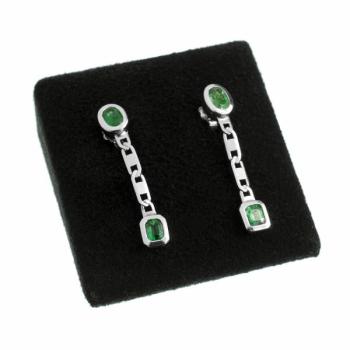Gold Earrings - gold, emerald - 1970 Gold Earrings - gold, emerald - 1970