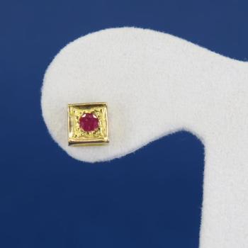 Gold Earrings - gold, ruby - 1970 Gold Earrings - gold, ruby - 1970