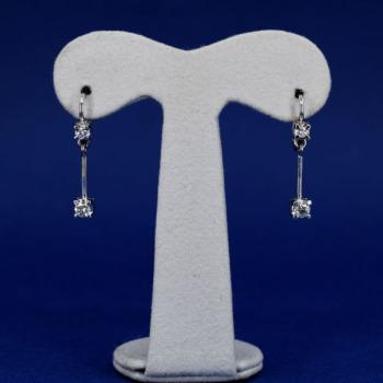 Gold Earrings with Brilliants - white gold, brilliant cut diamond - 1980 Gold Earrings with Brilliants - white gold, brilliant cut diamond - 1980