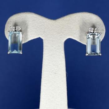 Earrings - white gold, brilliant cut diamond - 2000 Earrings - white gold, brilliant cut diamond - 2000