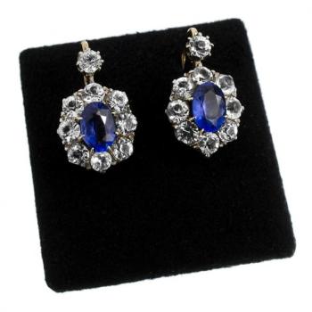 Earrings - gold, sapphire - 1920 Earrings - gold, sapphire - 1920