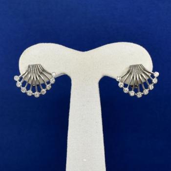Gold Earrings with Brilliants - white gold, brilliant cut diamond - 2000 Gold Earrings with Brilliants - white gold, brilliant cut diamond - 2000