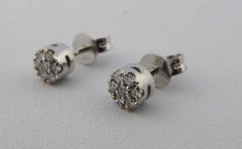 Earrings with 14 brilliants and white gold