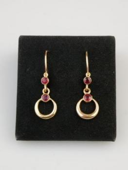 Gold Earrings - gold, Almandine - 1920